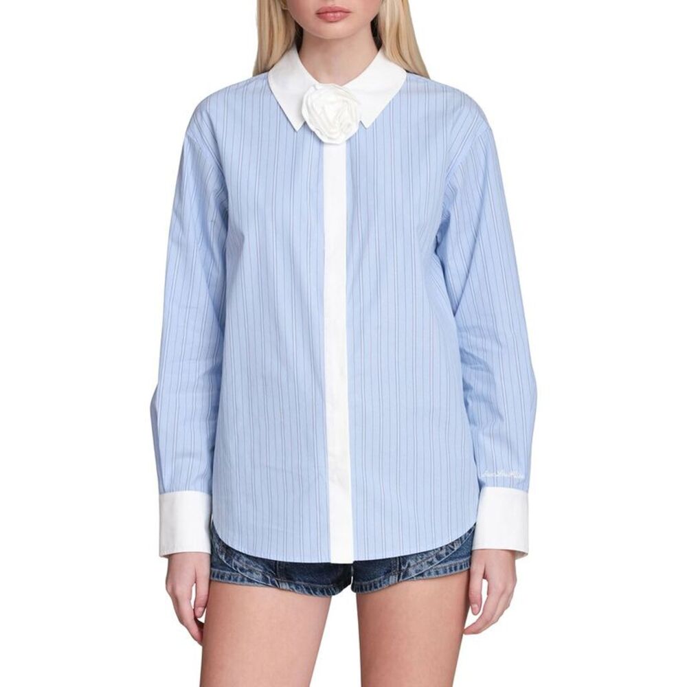 Avec Les Filles Womens  Rose French Cuff Menswear Shirt